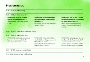 Kurzprogramm Zukunft mitgestalten – Workshops und Preisverleihung Hans Sauer Preis 2024